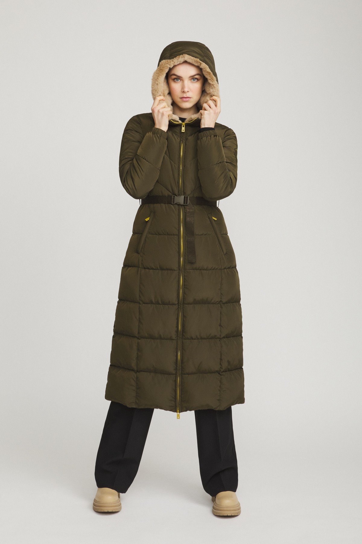 Puffer Jacket with Belt