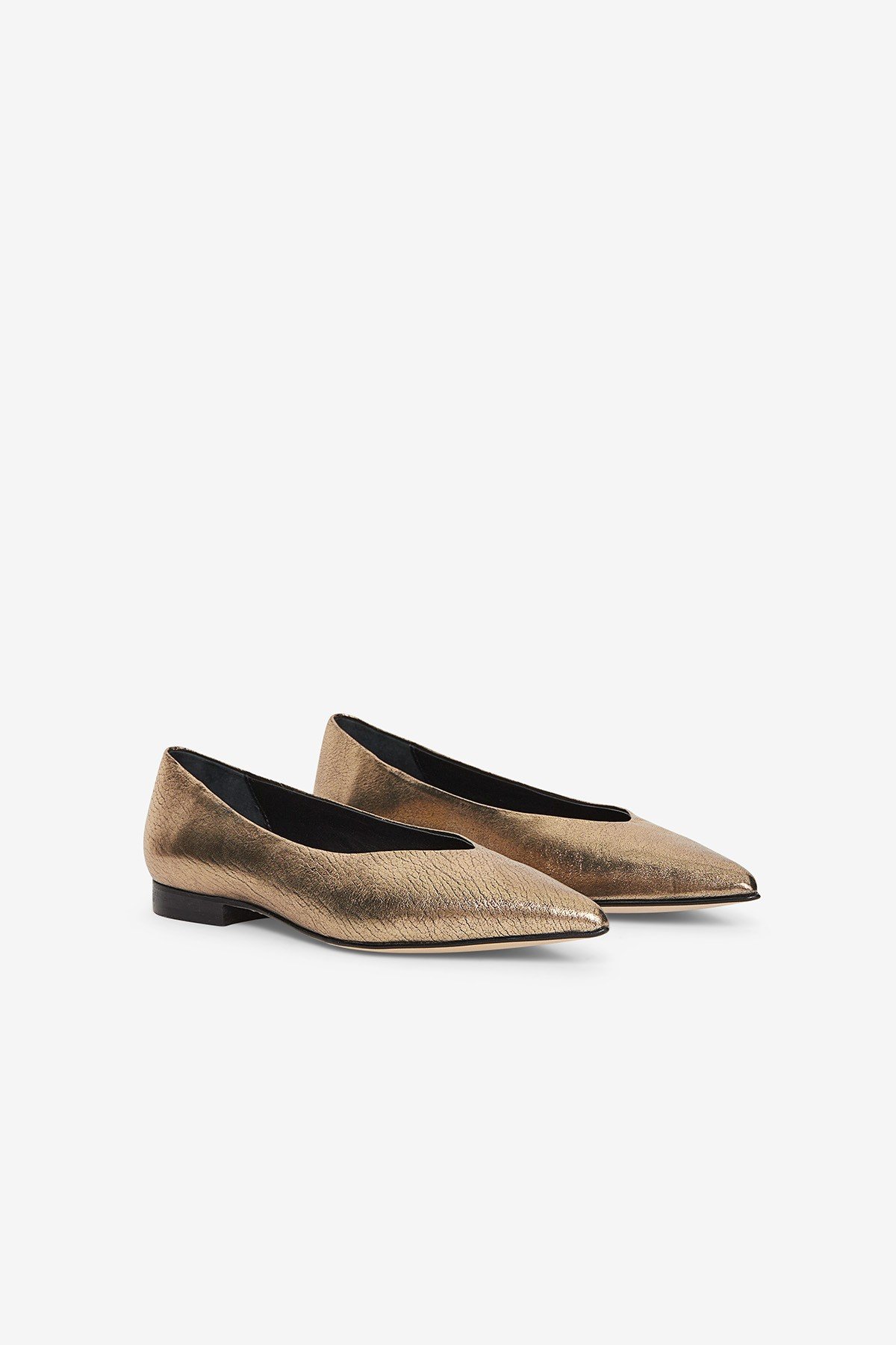 Leather ballet flat mules